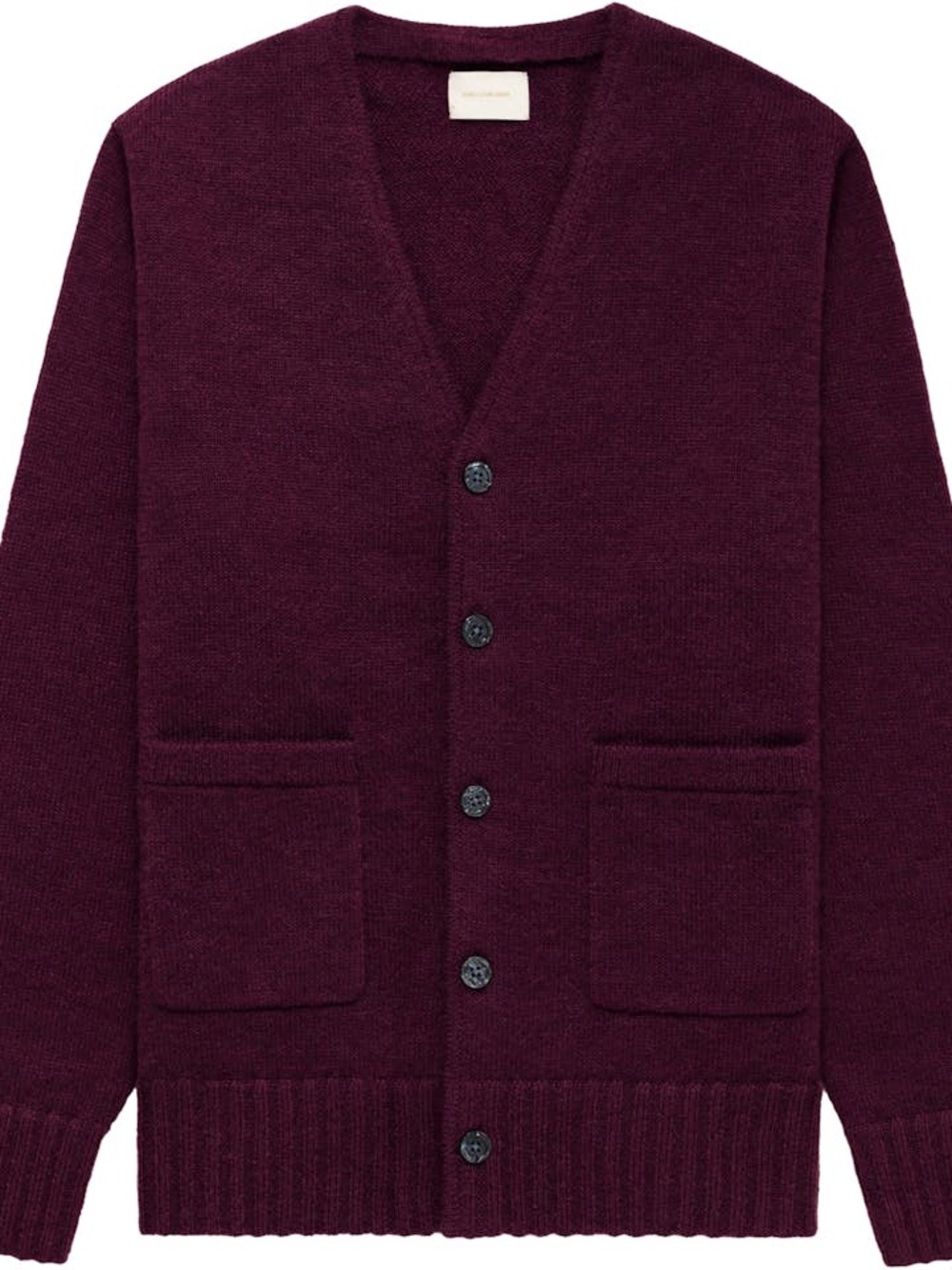Aime Leon Dore Men's V-Neck Button Cardigan in Burgundy